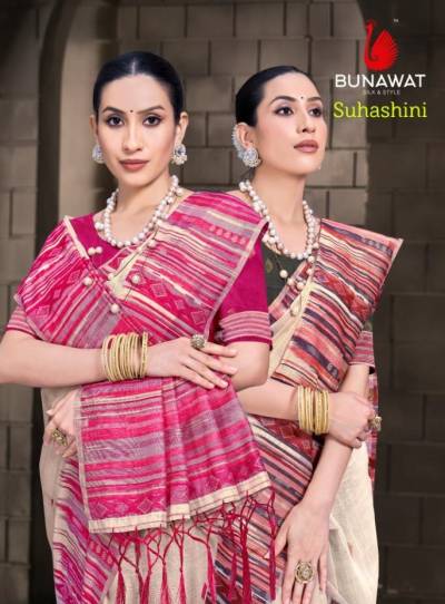 BUNAWAT SUHASHINI 1001 TO 1006 WEAVING COTTON SAREE WHOLESALER IN INDIA